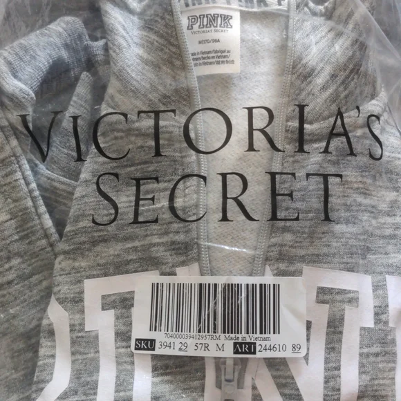 PINK Grey Heathered Quarter Zip - Picture 5 of 5